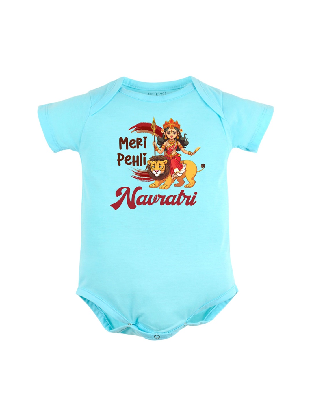 

FFLIRTYGO Infants Printed Pure Cotton Bodysuit, Turquoise blue