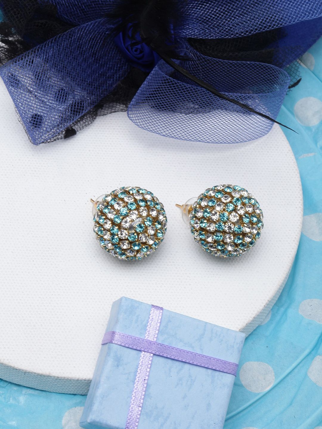 

KPOP Gold-Plated Contemporary Rhinestone Studded Earrings