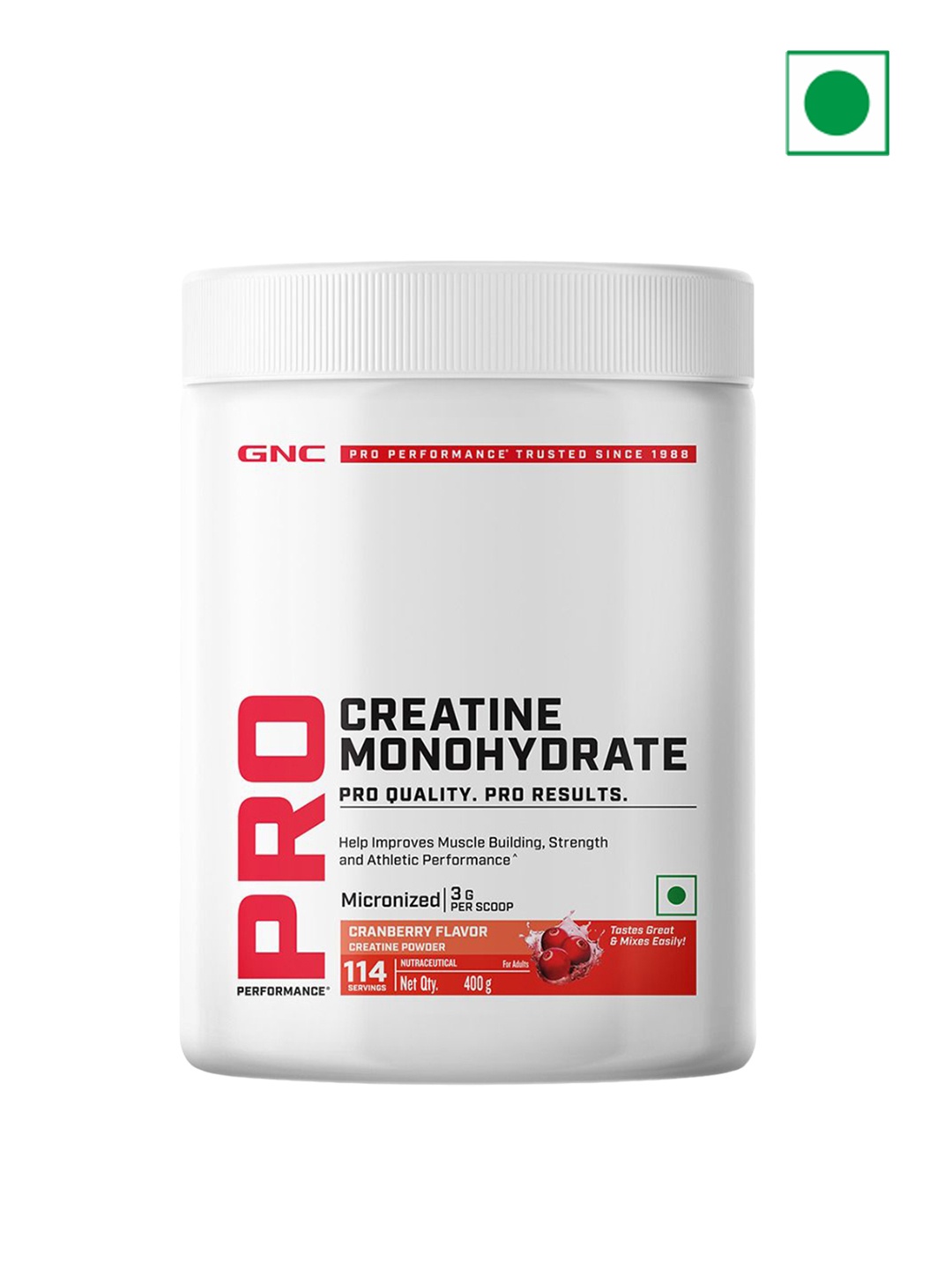 

GNC Unflavoured Pro Performance Creatine Monohydrate Micronized Powder - 400 gm & Shaker, White