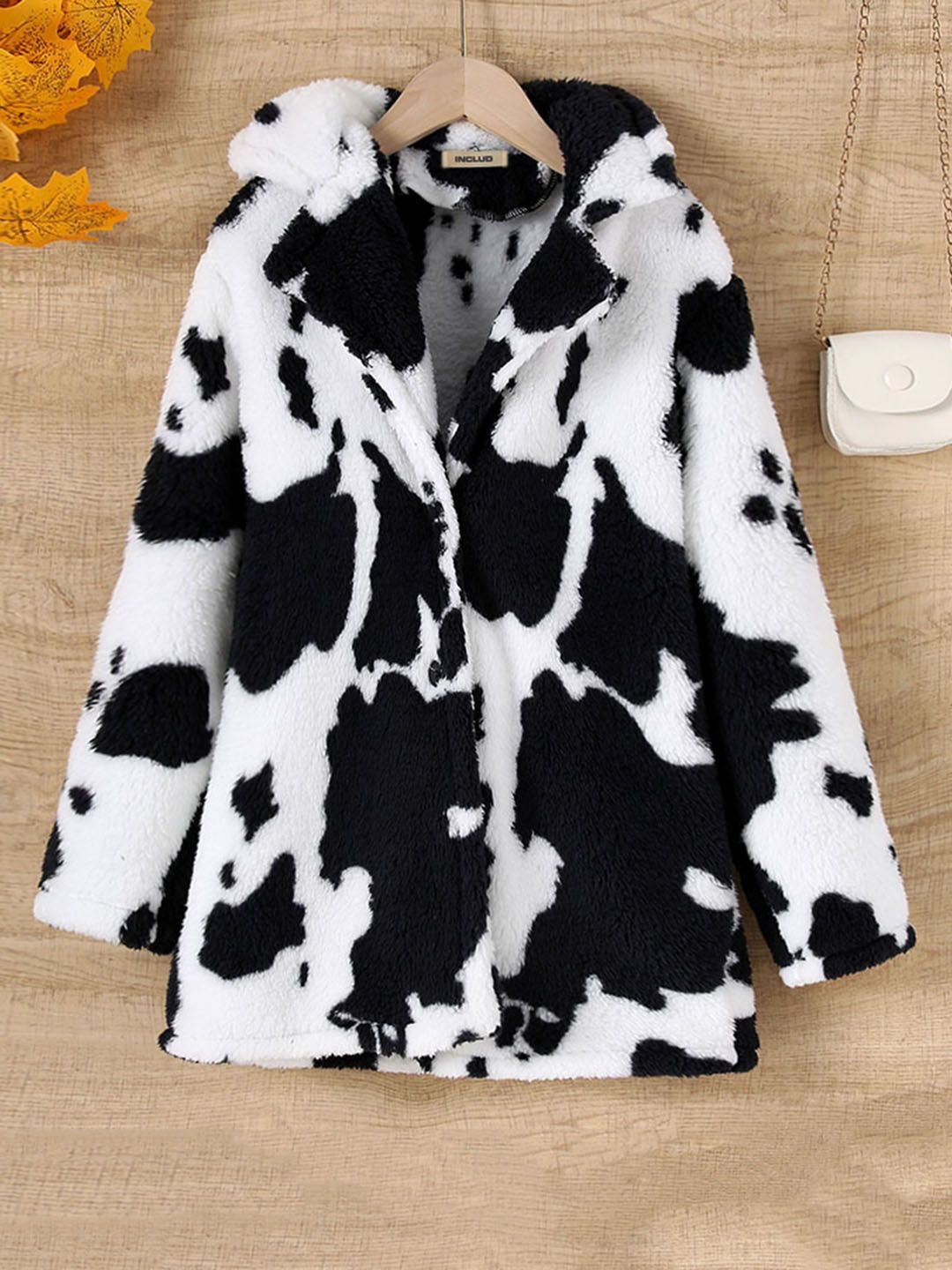 

INCLUD Boys Abstract Printed Lapel Collar LonglineOpen Front Jacket, Black