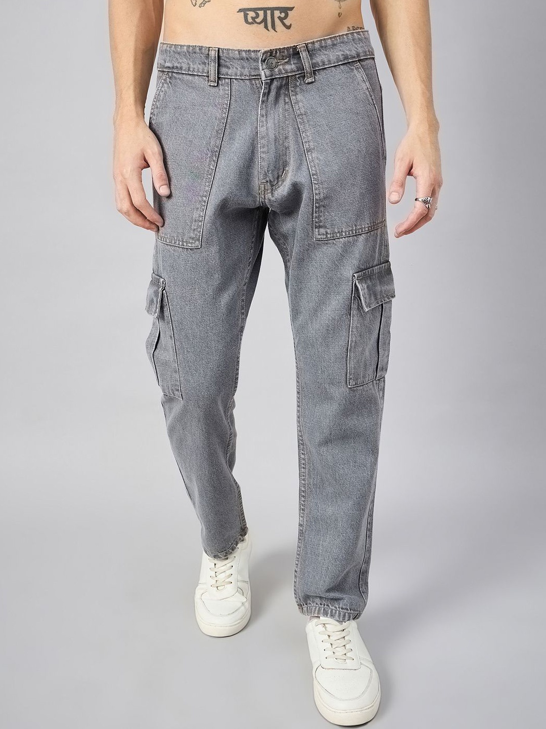 

STUDIO NEXX Men Loose Relaxed Fit Jeans, Grey