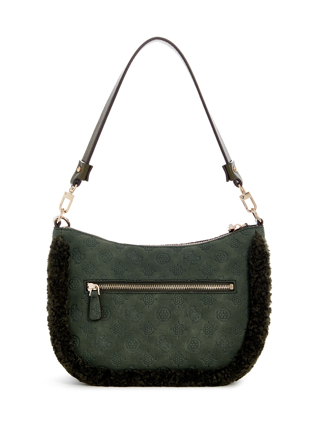 

GUESS Women Printed PU Half Moon Hobo Bag, Green
