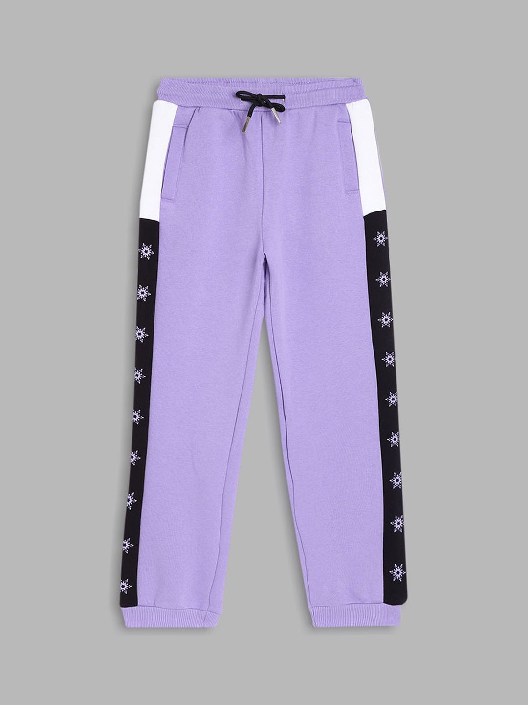 

Blue Giraffe Girls Colorblocked Mid-Rise Joggers, Purple