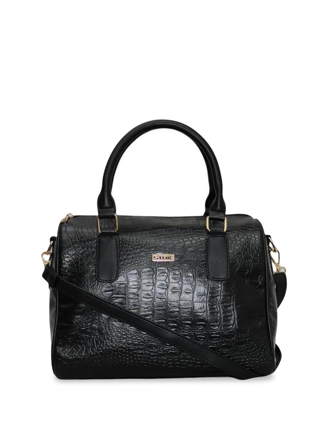 

STOIC Women Textured Structured Shoulder Bag, Black