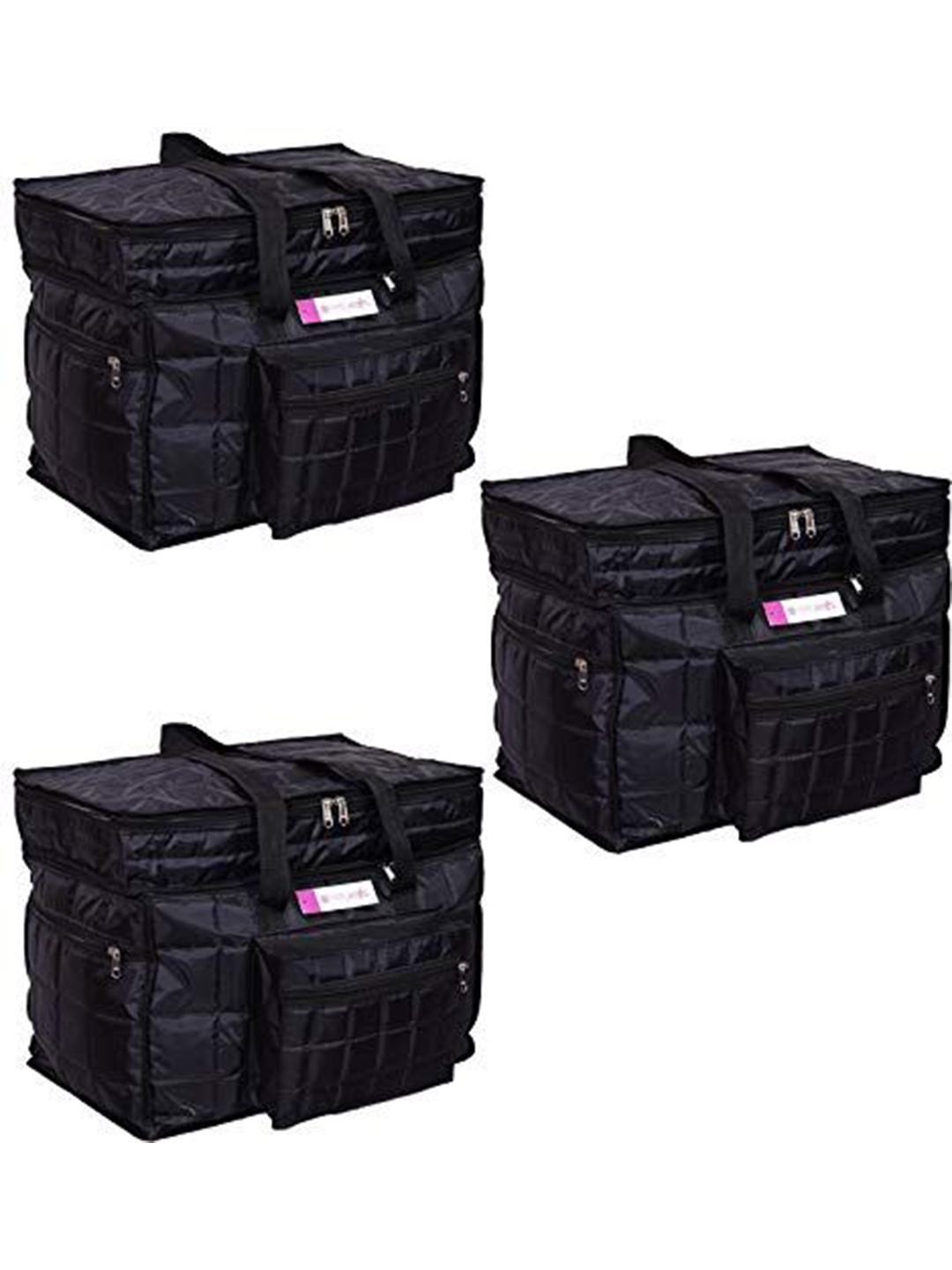 

prettykrafts Black 3 Pieces Reusable Multi-Utility Organisers