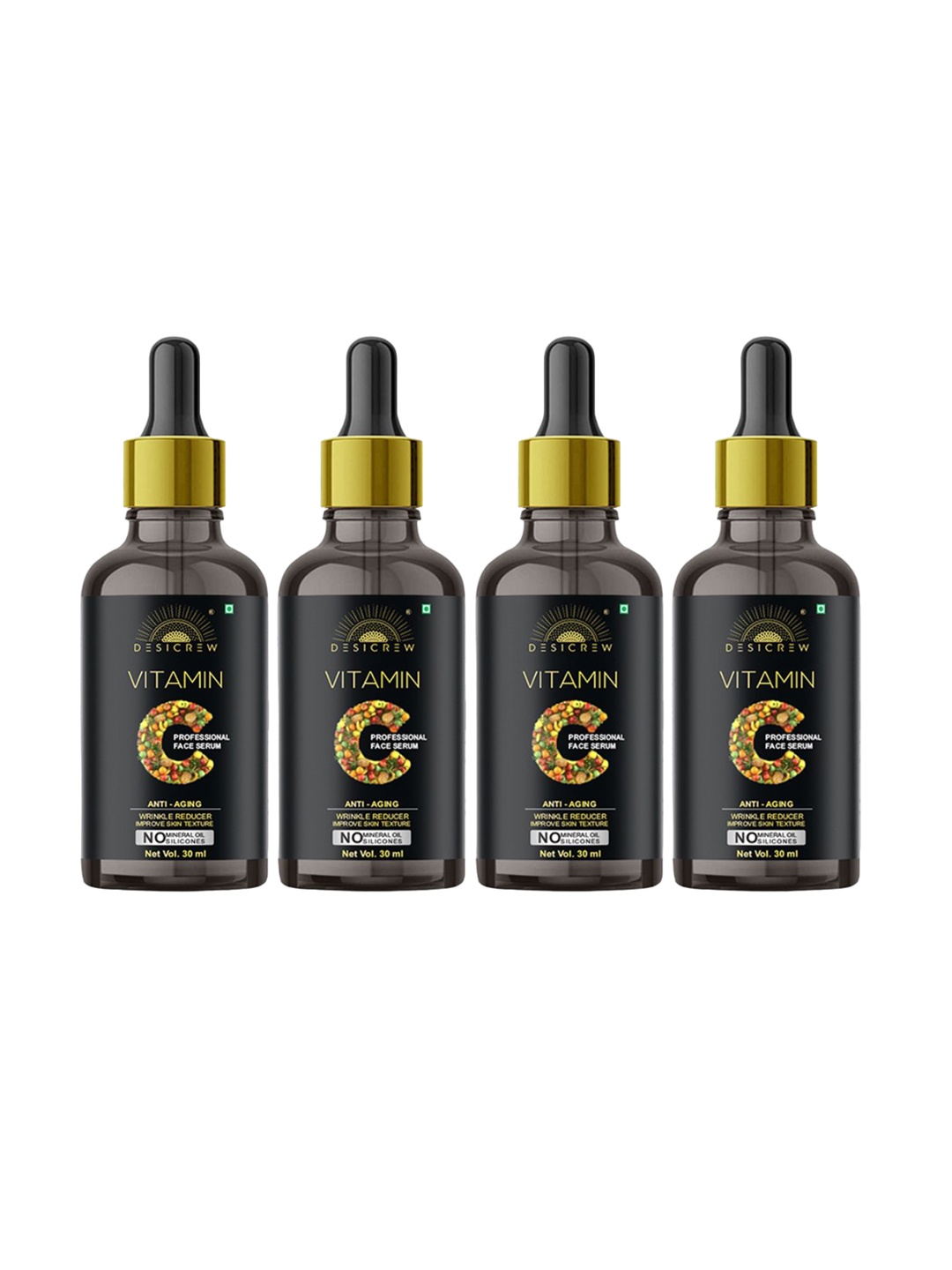 

Desi Crew Set Of 4 Vitamin C Professional Face Serum - 30 ml Each, Transparent