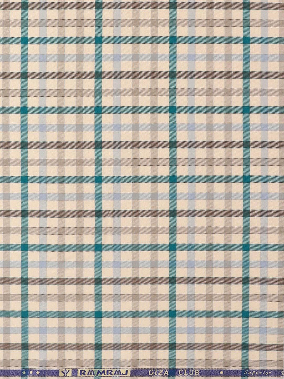 

Ramraj Men Checked Shirt Clothing Fabric, Brown