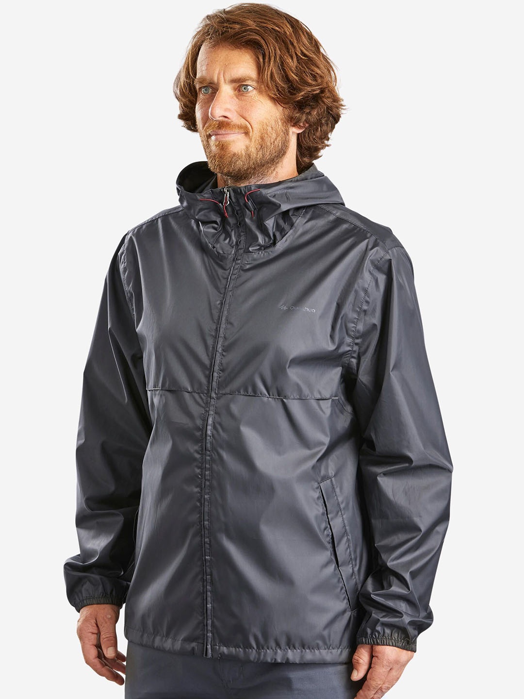 

Quechua By Decathlon Men Hooded Trekking Jacket, Black