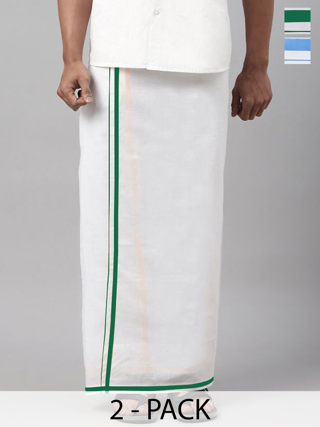 

WHITE HEART Men Pack of 2 Pure Cotton Dhotis