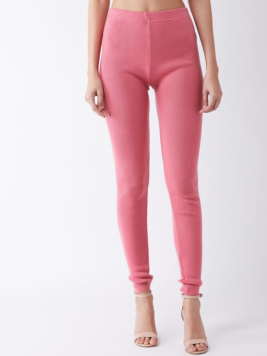 

RVK Women Slim-Fit Churidar-Length Leggings, Pink