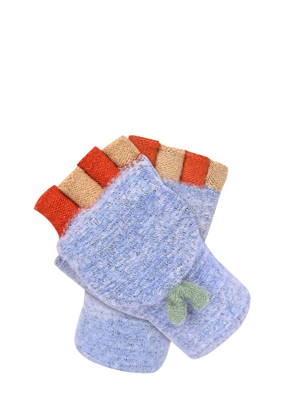 

LOOM LEGACY Women Acrylic Fingerless Gloves, Blue