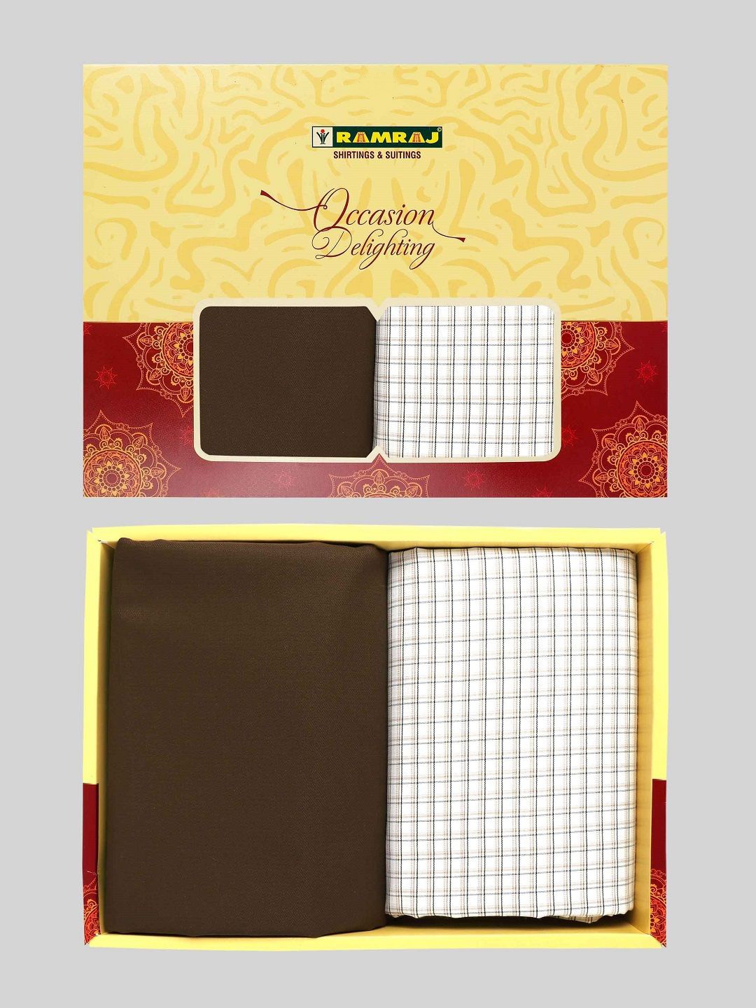 

Ramraj Men Checked Cotton Shirt and Trousers Clothing Fabric, White