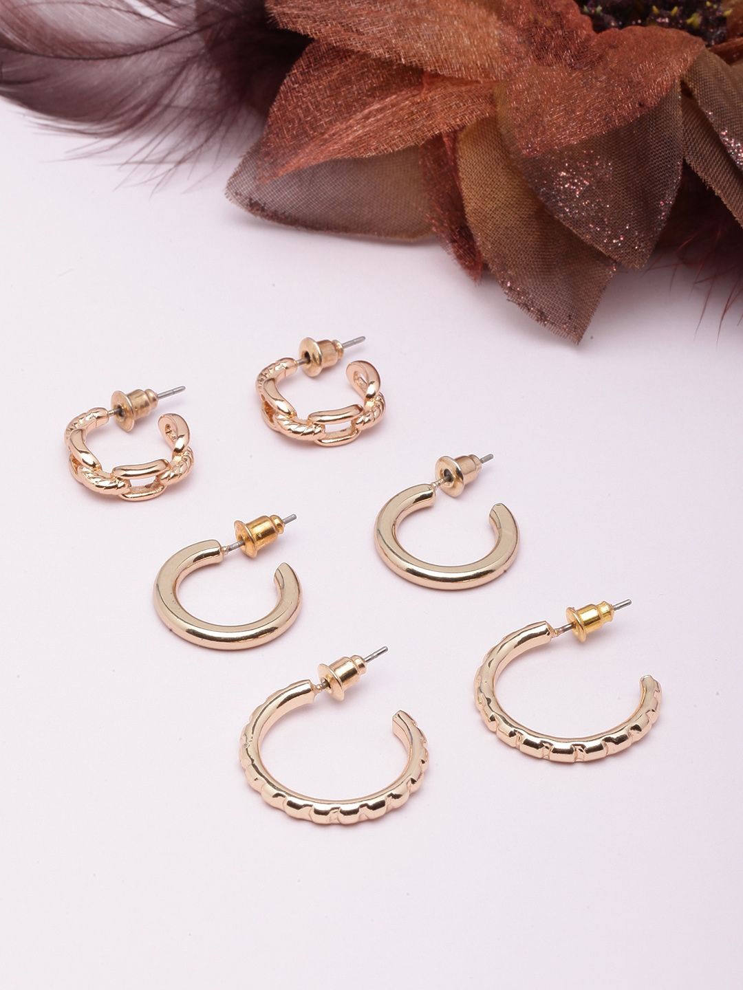 

KPOP Contemporary Half Hoop Earrings, Gold