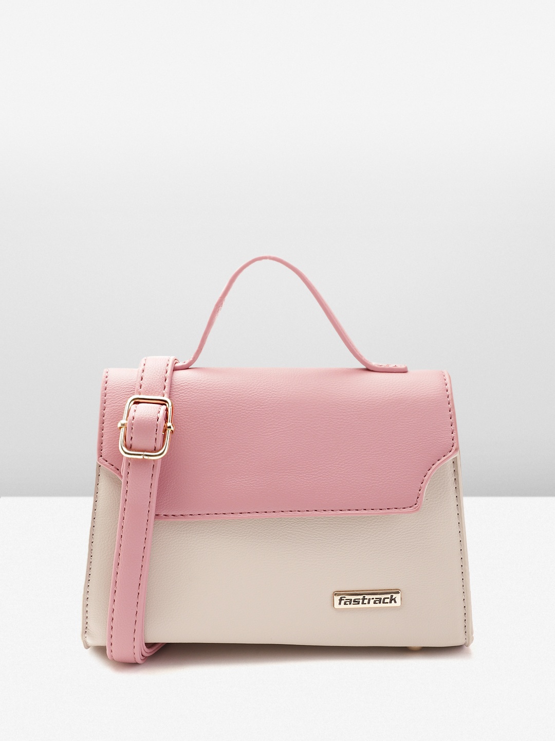 

Fastrack Colourblocked Miniature Satchel Bag, Pink