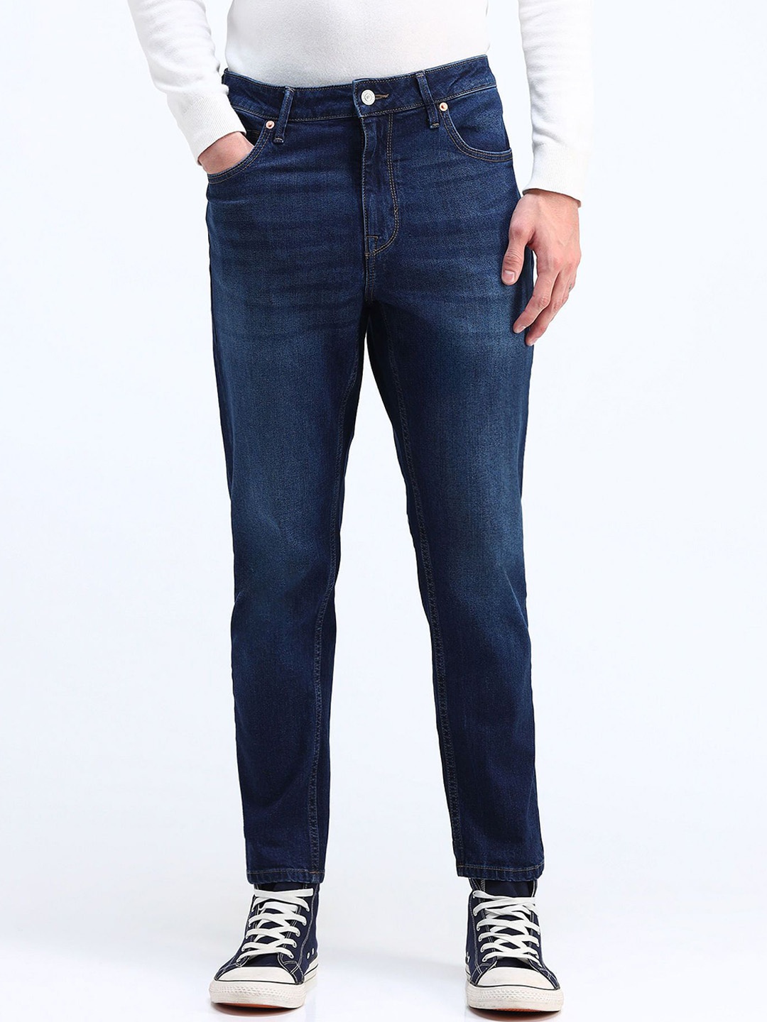 

Flying Machine Men Relaxed Fit Light Fade Stretchable Jeans, Blue