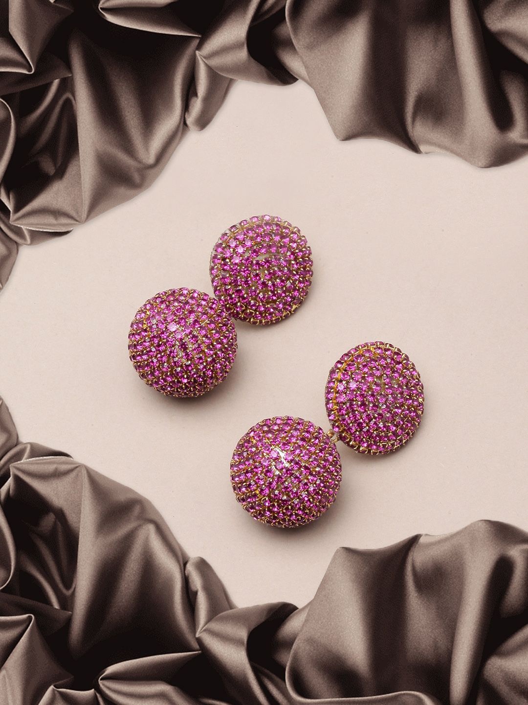 

KPOP Gold-Plated Contemporary Rhinestone Studded Drop Earrings