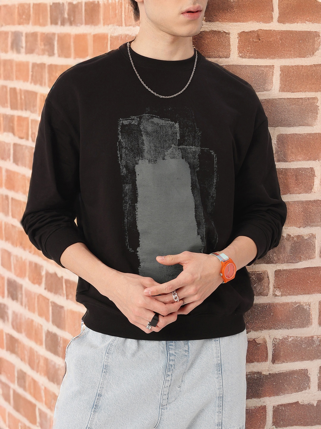 

Kook N Keech Street Cool Vibes Printed Relaxed Fit Sweatshirts, Blue