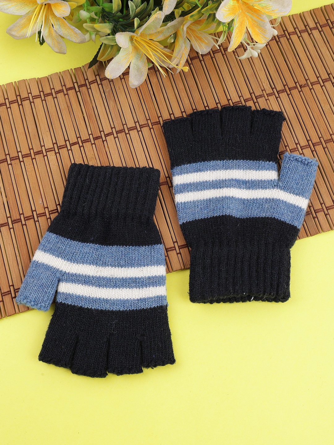 

ELLIS Unisex Patterned Winter Gloves, Blue