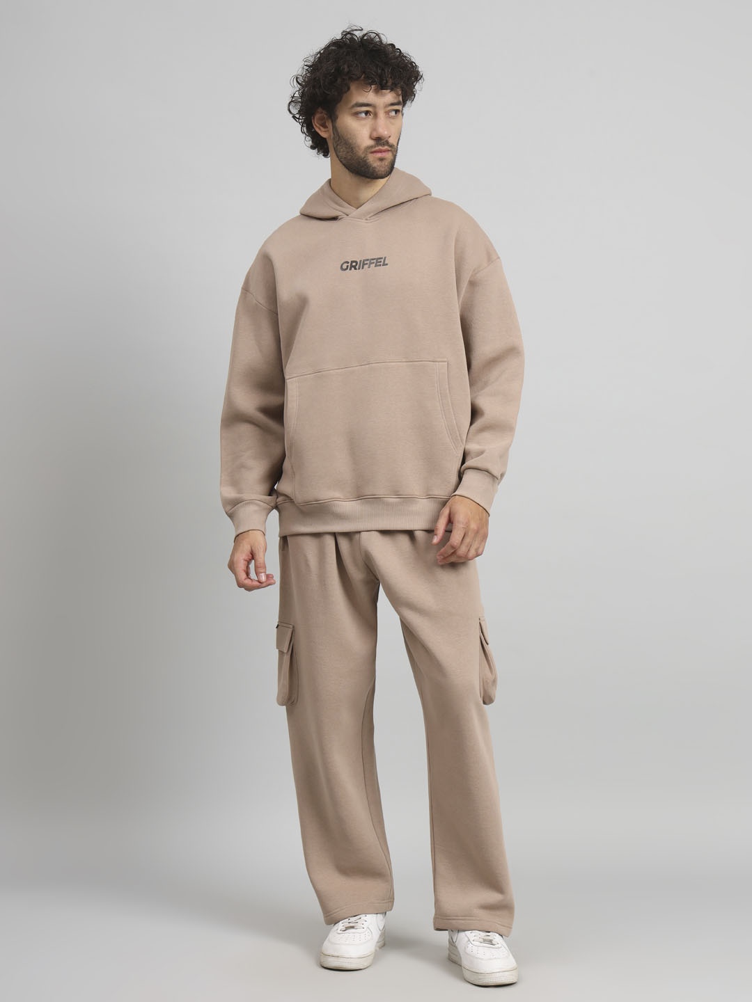

GRIFFEL Men Long Sleeves Printed Tracksuits, Cream