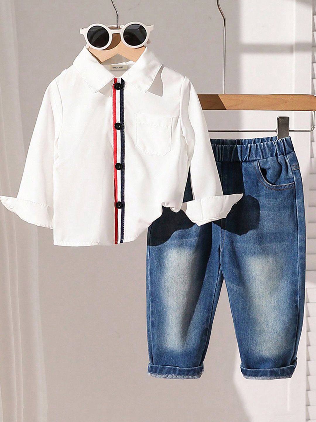 

INCLUD Boys Shirt with Trousers Clothing Set, White