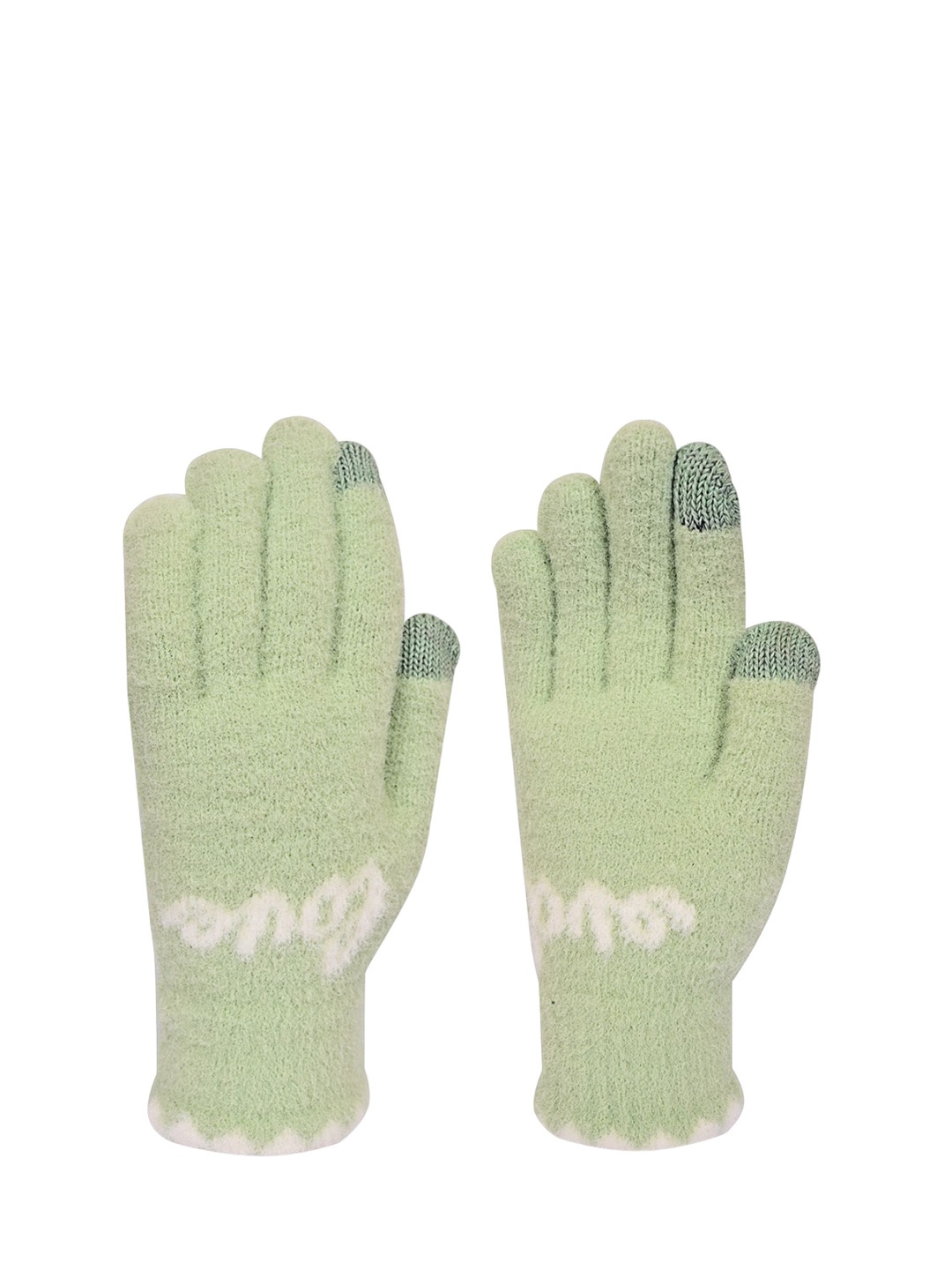 

LOOM LEGACY Women Acrylic Winter Gloves, Green