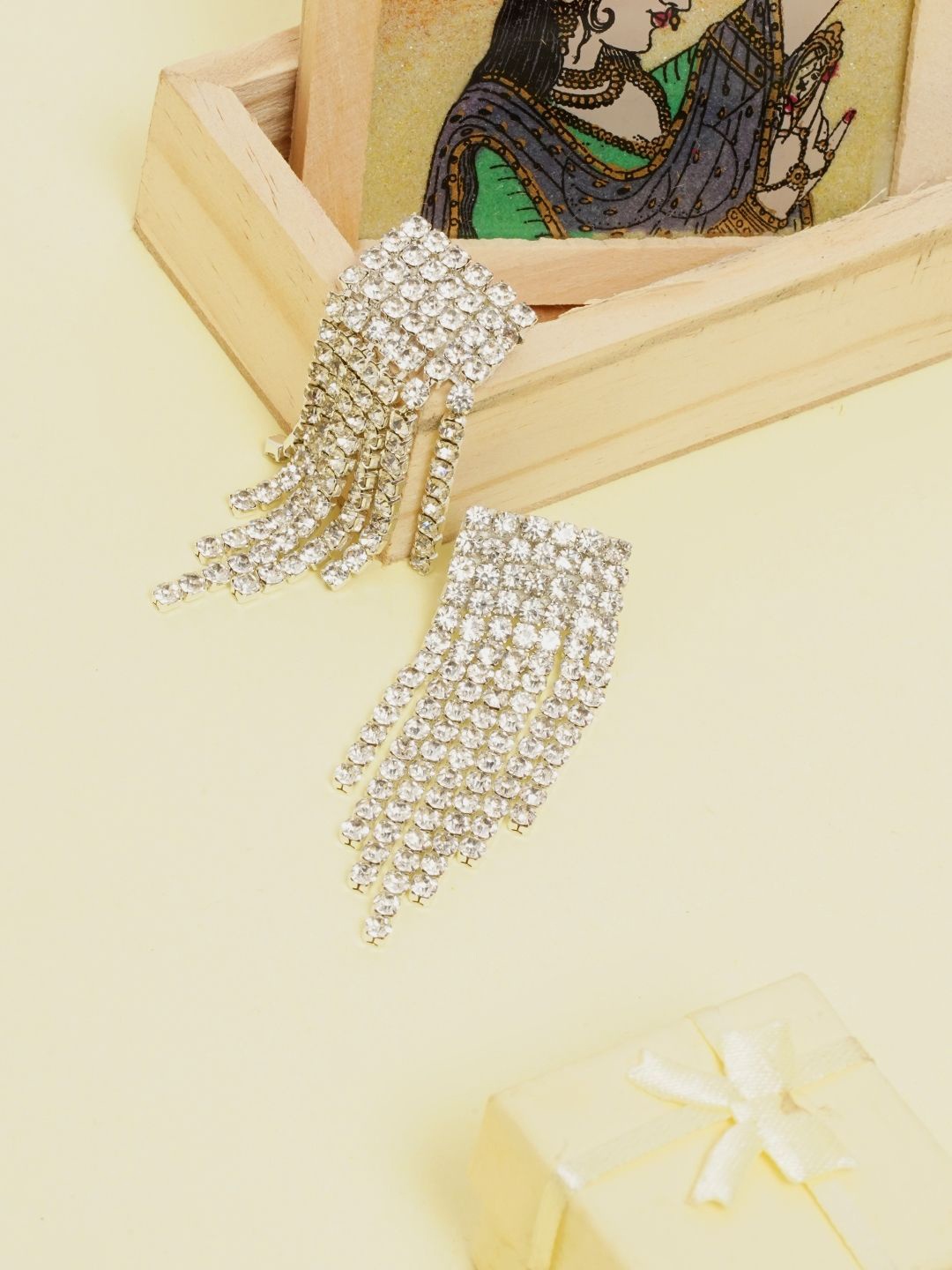 

KPOP Contemporary Drop Earrings, Silver