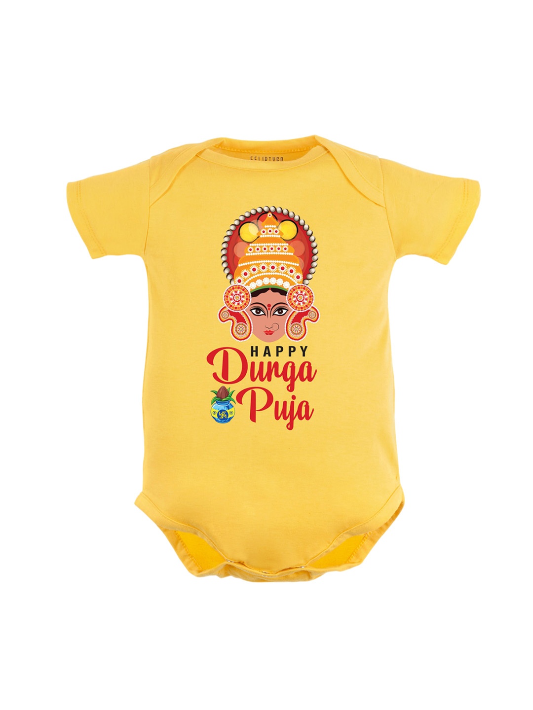 

FFLIRTYGO Infants Printed Pure Cotton Bodysuit, Yellow