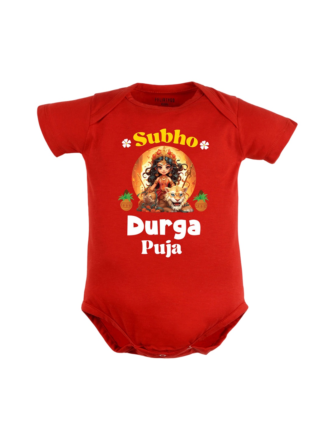

FFLIRTYGO Infants Printed Cotton Bodysuit, Red