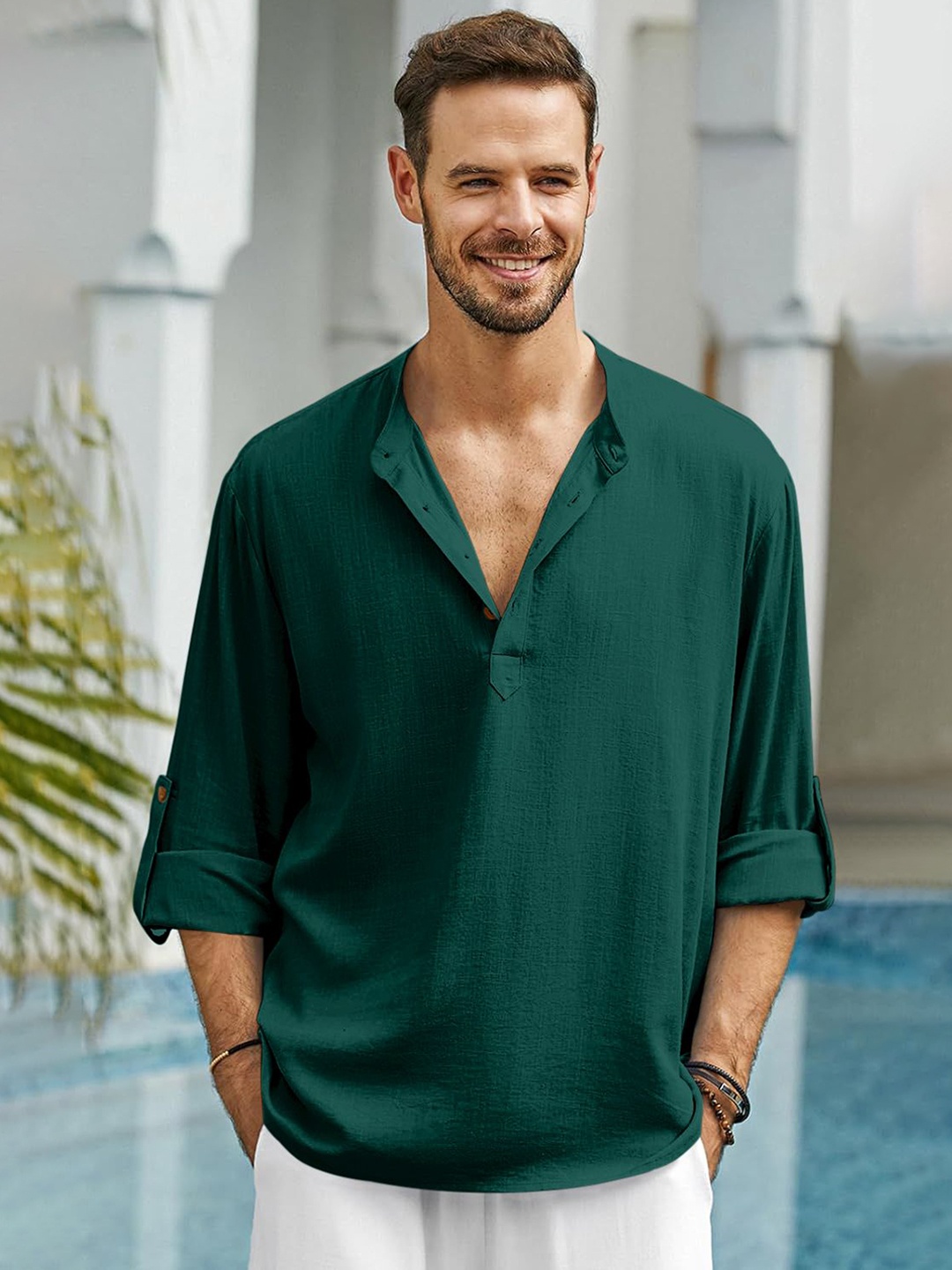 

Zombom Men Kurta, Green