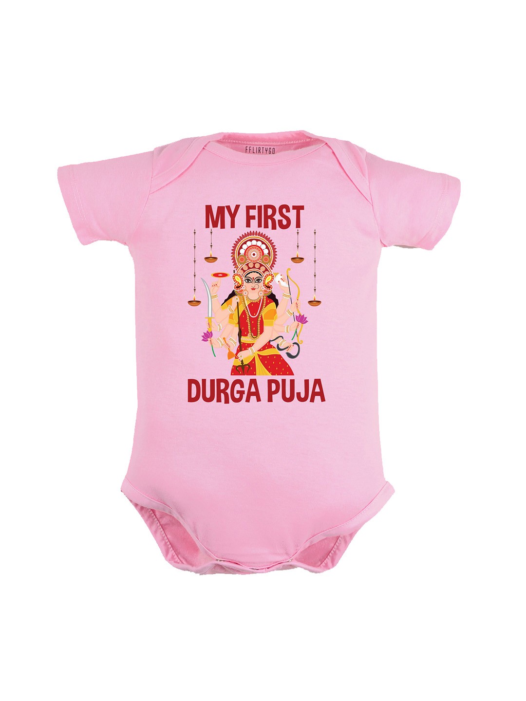 

FFLIRTYGO Infants Printed Pure Cotton Bodysuit, Pink