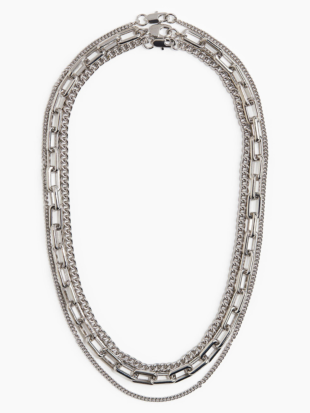 

H&M Men 3 Pack Necklaces, Silver