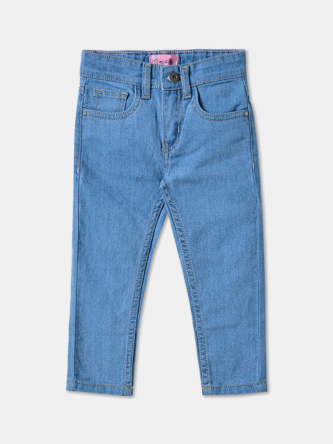 

R&B Girls Clean Look Slim Fit Jeans, Blue