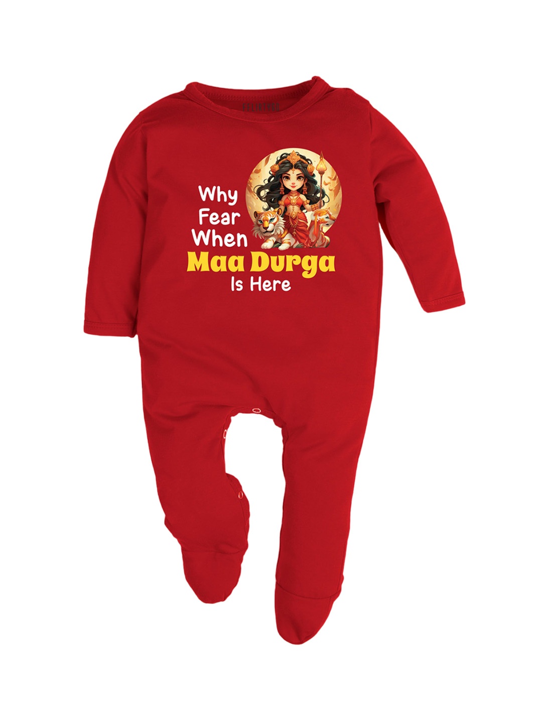 

FFLIRTYGO Infants Printed Cotton Sleepsuit, Red