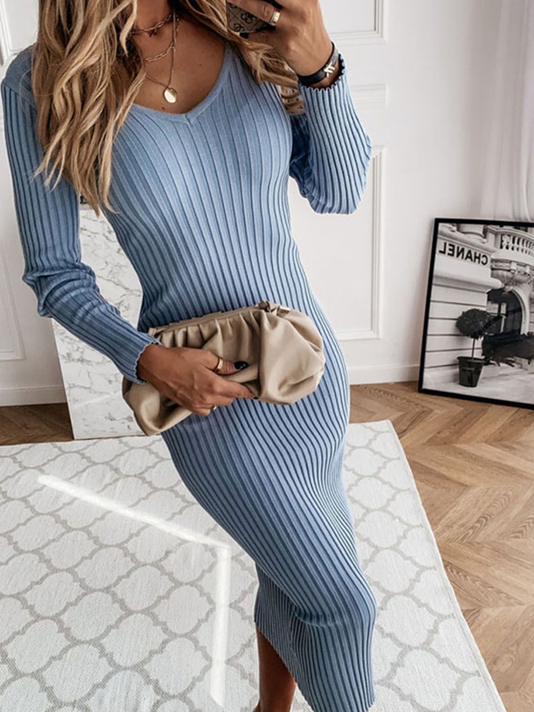 

StyleCast Women Striped A-Line Dress, Blue