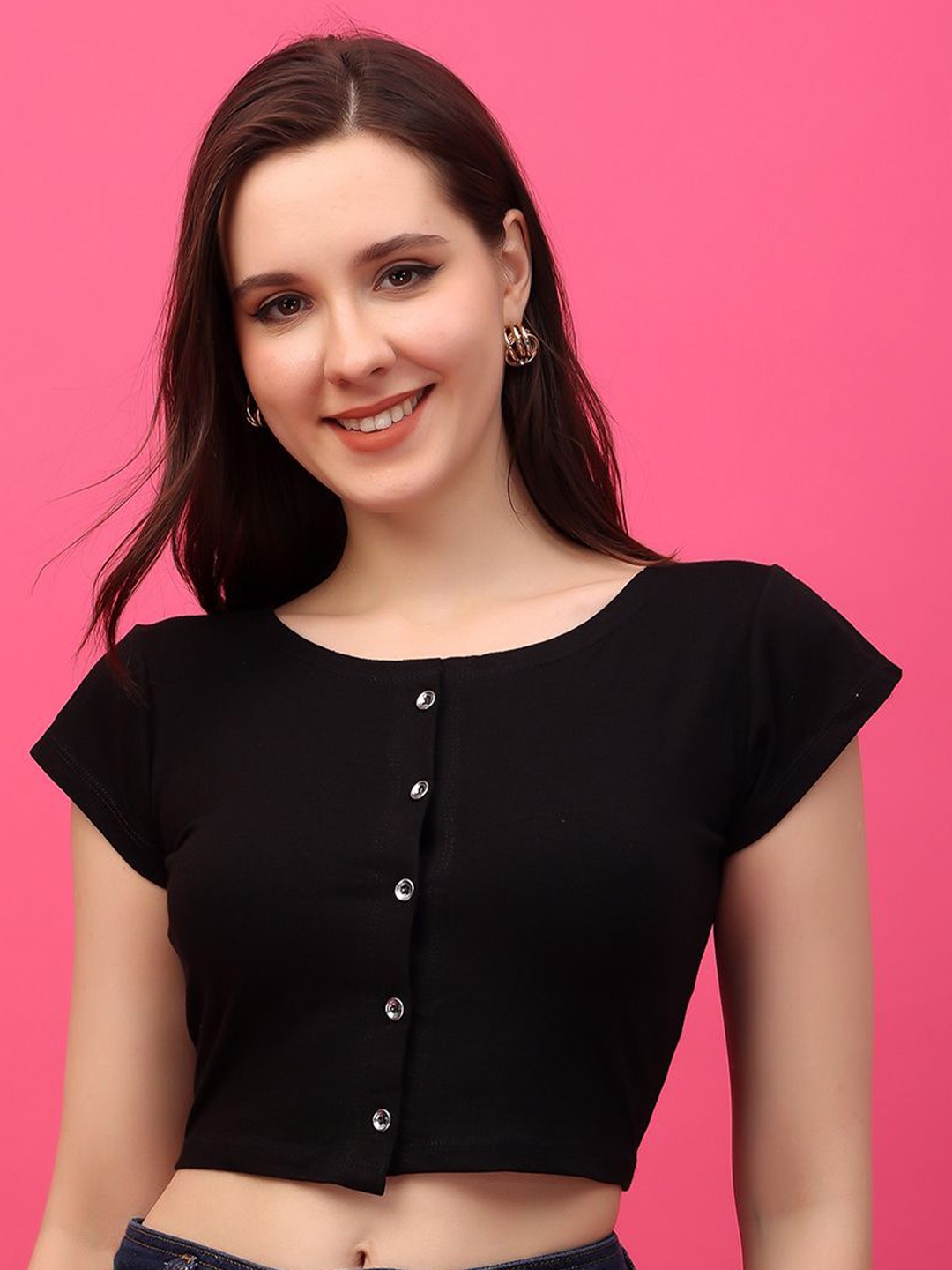 

BAESD Cotton Crop Top, Black
