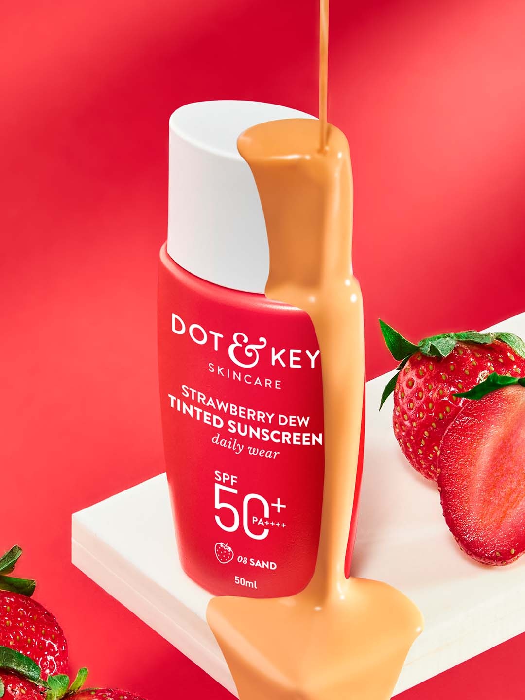 

DOT & KEY Strawberry Dew SPF 50+ Pa++++ Tinted Sunscreen - 03 Sand - 50ml, Pink