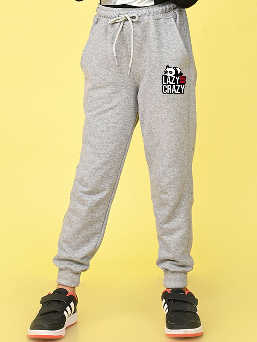 

NUSYL Girls Regular Fit Graphic Printed Joggers Track Pants, Grey