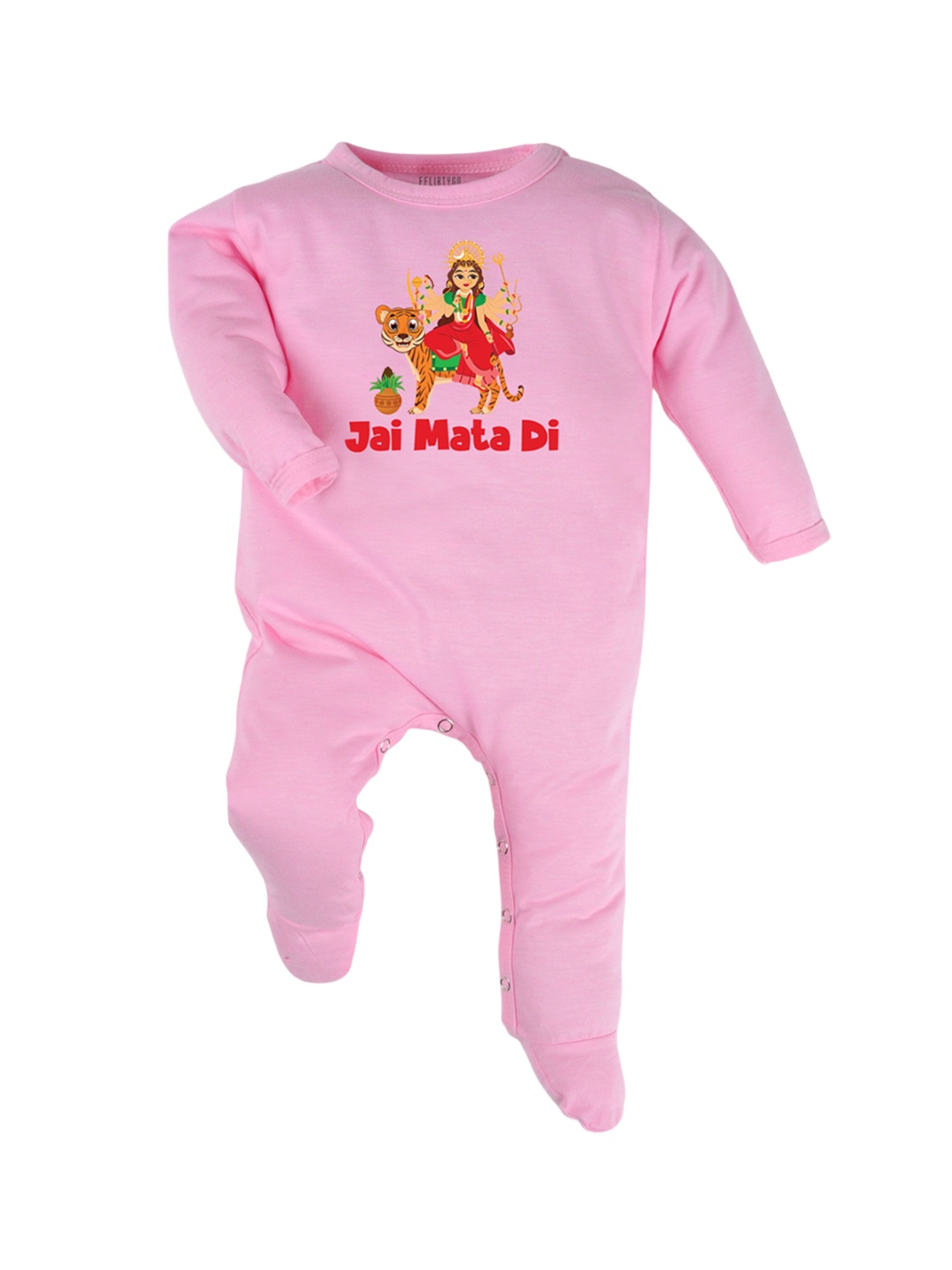 

FFLIRTYGO Infants Printed Cotton Sleepsuits, Pink