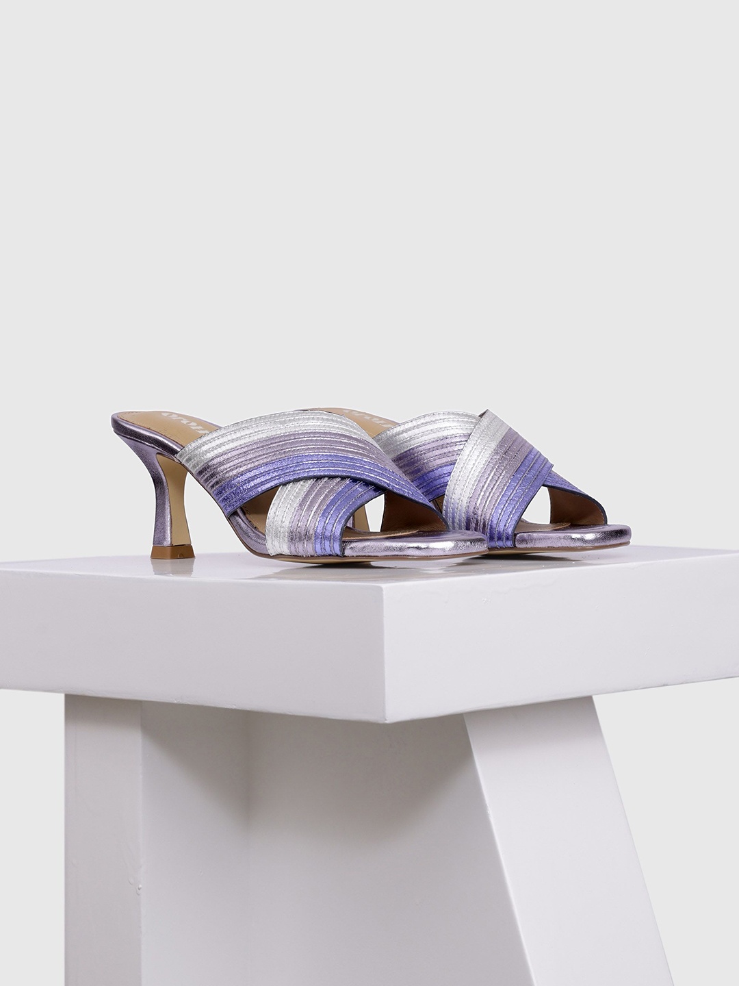 

Oroh Women Colourblocked Leather Party Stiletto Sandals, Blue