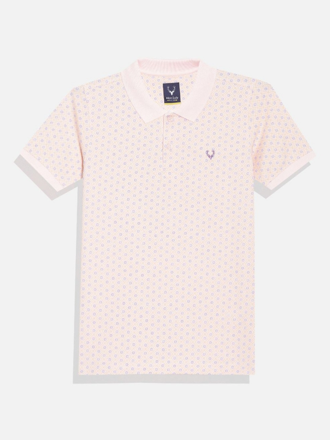 

Allen Solly Junior Boys Floral Printed Polo Collar Cotton T-shirt, Pink