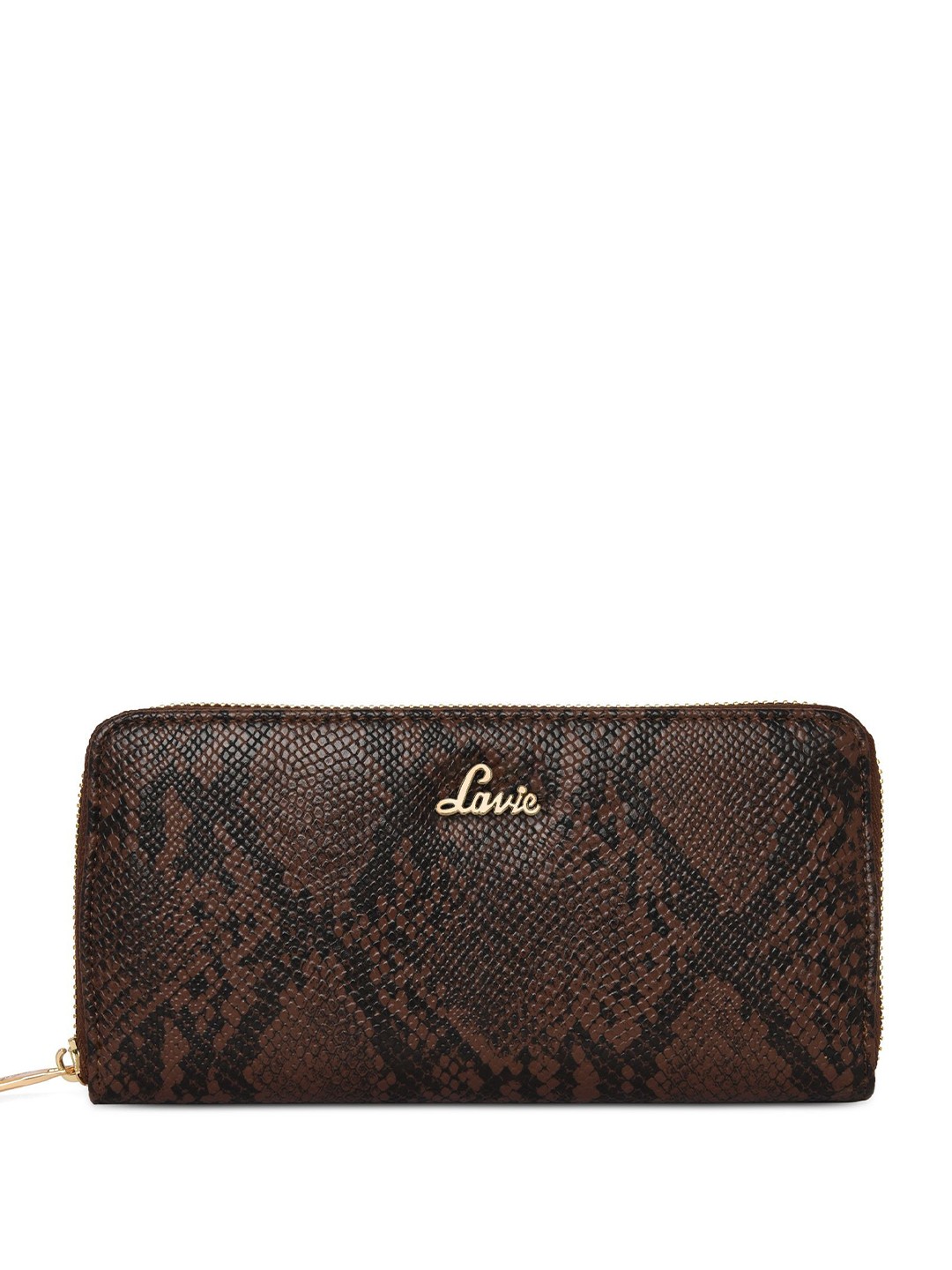 

Lavie Women Geometric Printed Zip Around Wallet, Brown