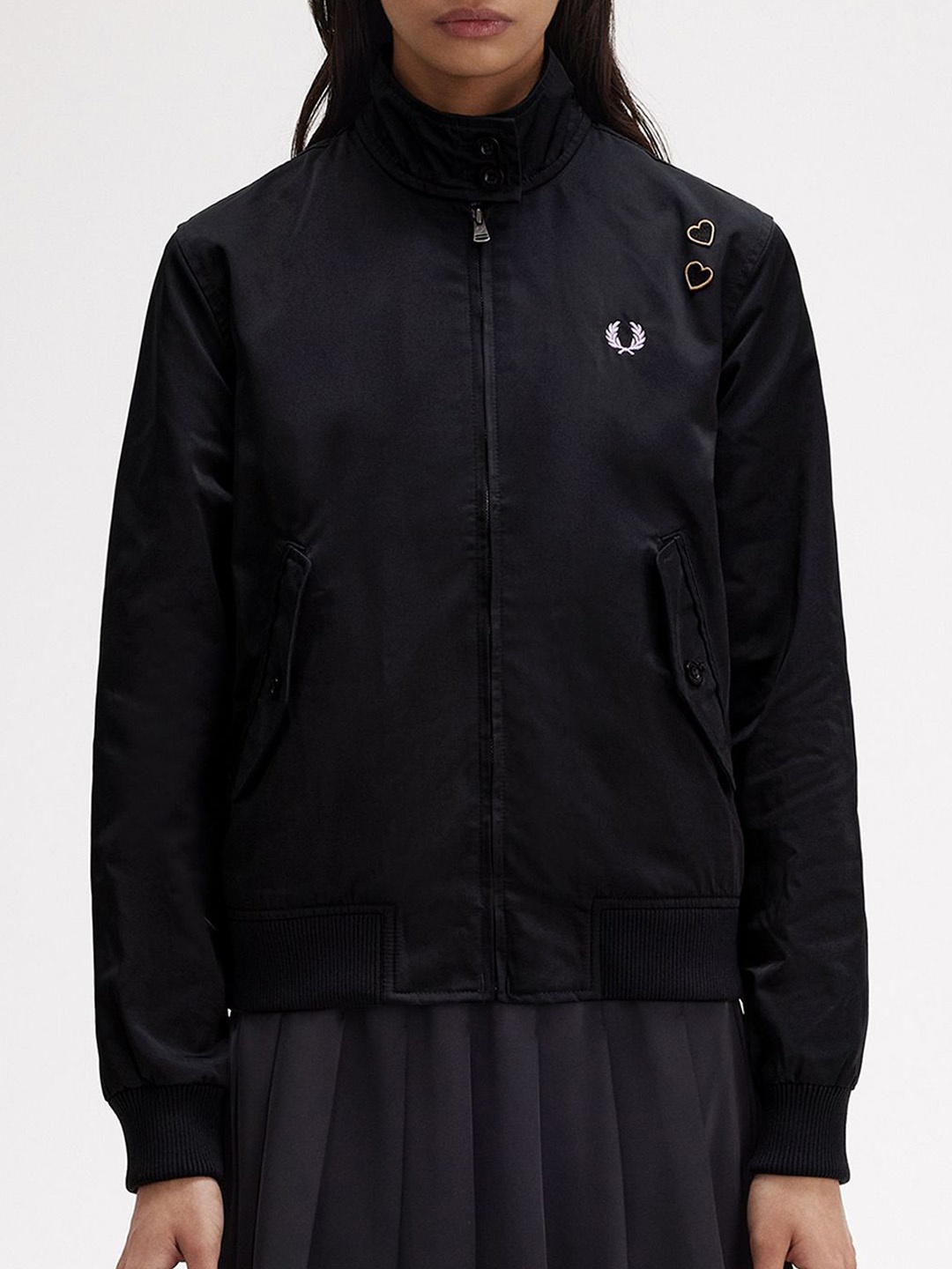 

Fred Perry Women Tailored Jacket with Patchwork, Black