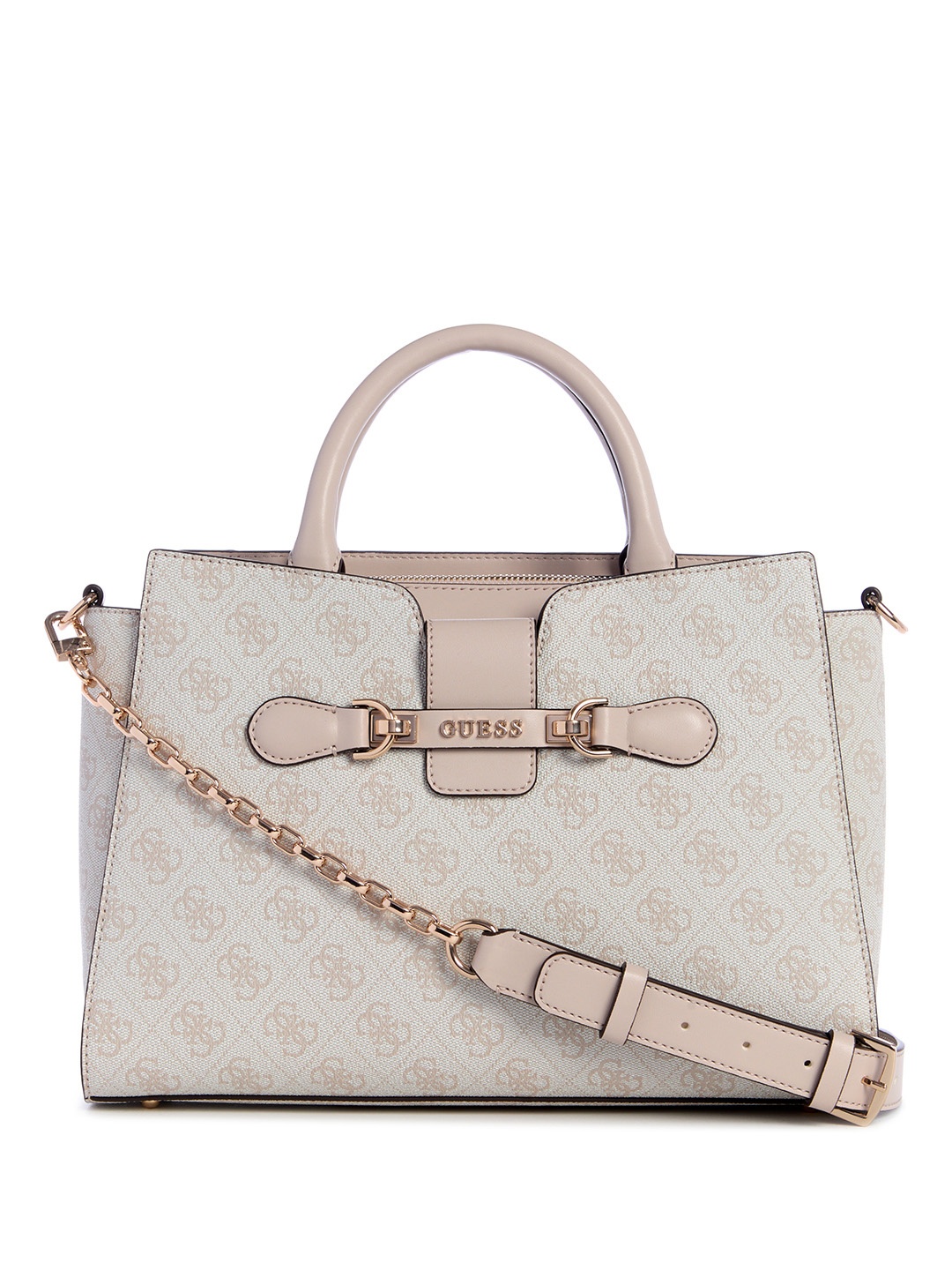 

GUESS Printed PU Structured Satchel, Grey