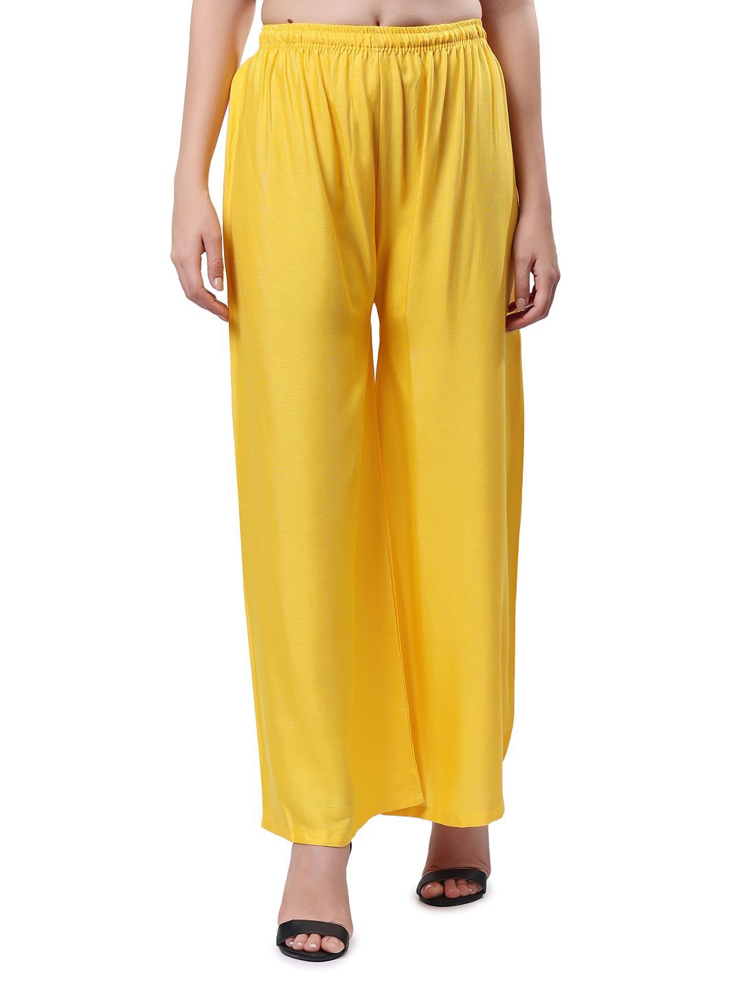 

Keviv Women Solid Wide Leg Palazzos, Yellow