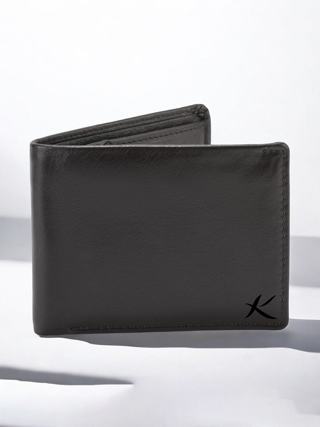 

Kastner Men Textured Cut Work Leather Two Fold Wallet, Brown