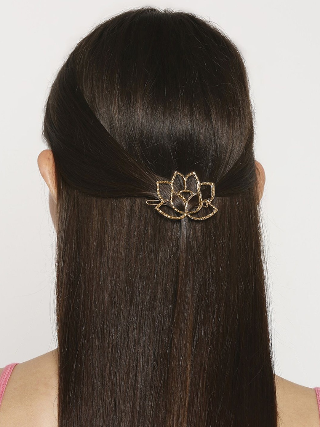 

fabula Women Lotus Tic Tac Hair Clip, Gold