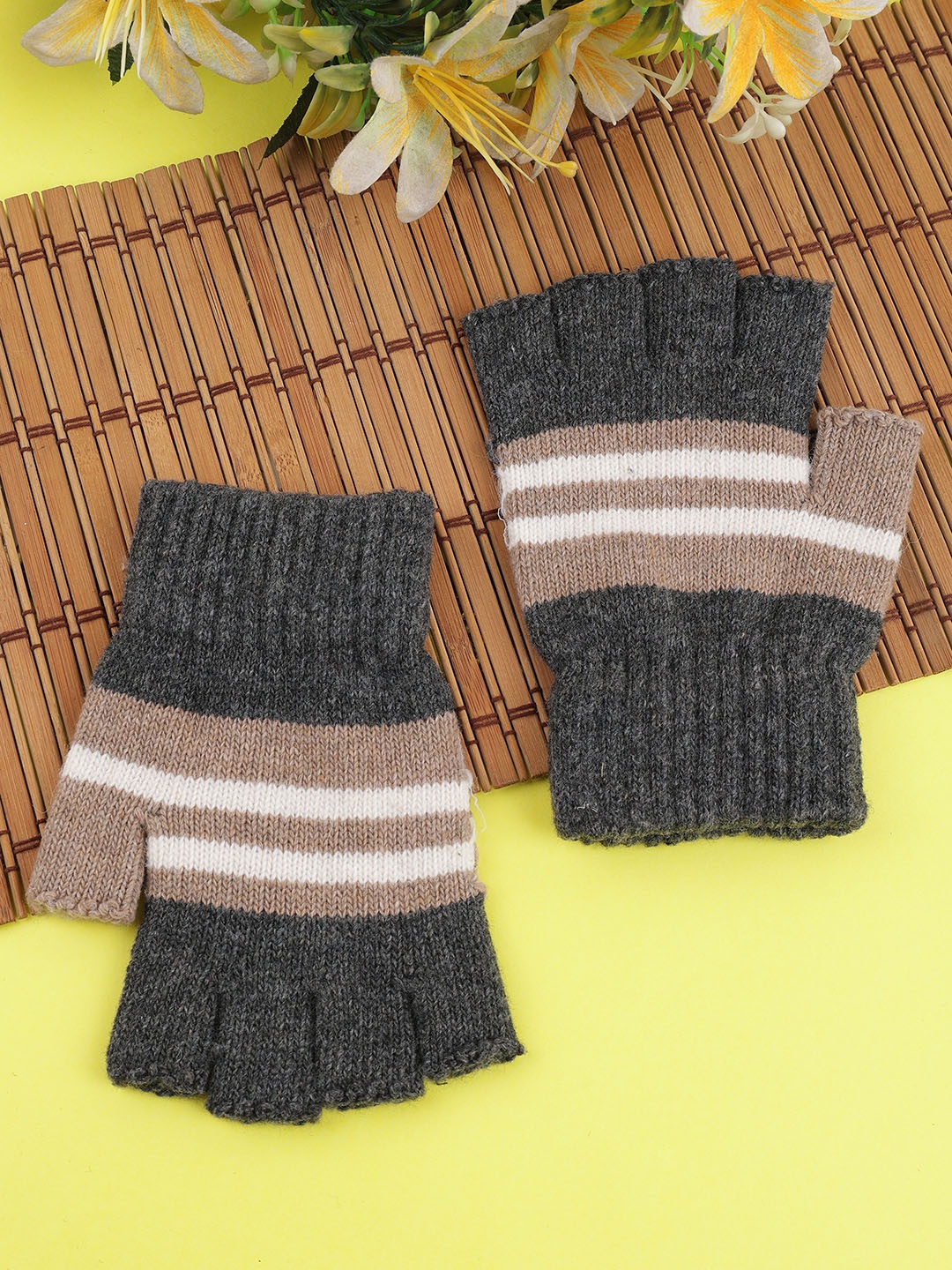 

ELLIS Unisex Patterned Winter Gloves, Grey