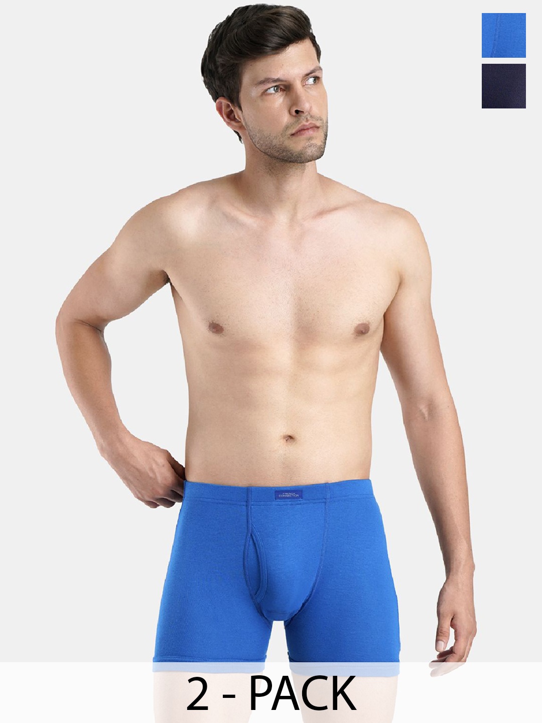 

French Connection Men Pack Of 2 Trunks OXFORDNAVEL ACADEMY|JET BLACK-, Blue