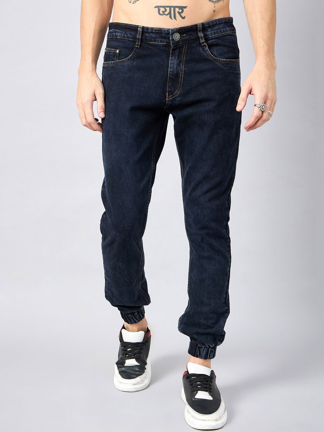 

STUDIO NEXX Men Jogger Stretchable Jeans, Black