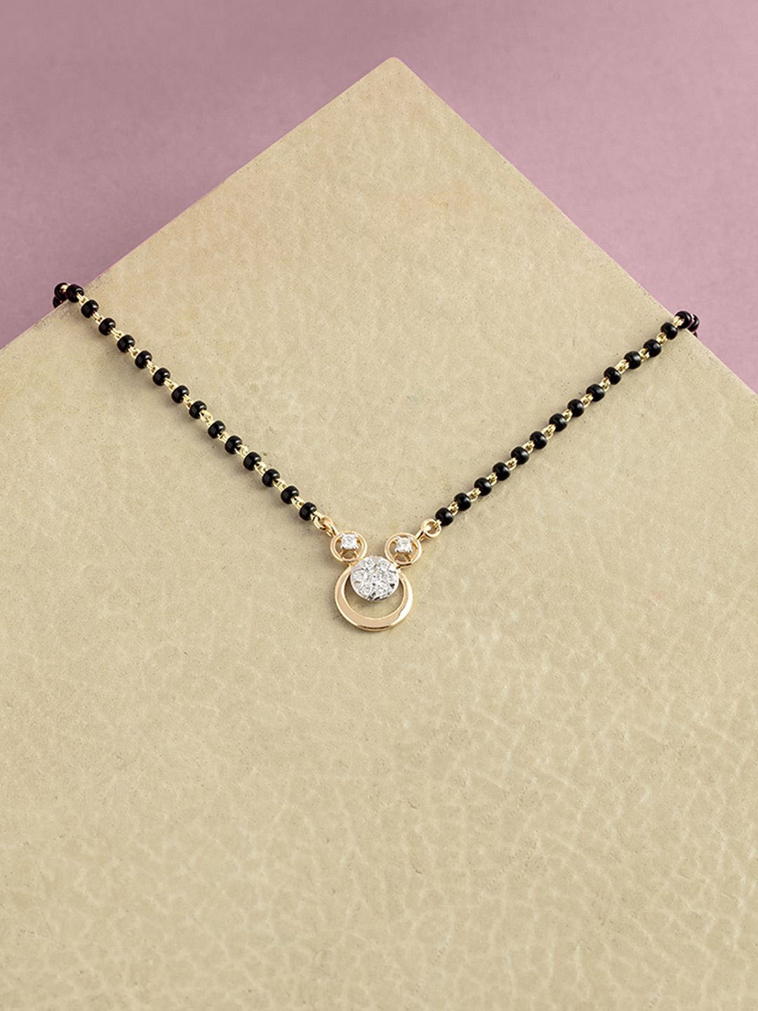 

Mia by Tanishq 18KT Gold & Stone Studded Mangalsutra, Yellow